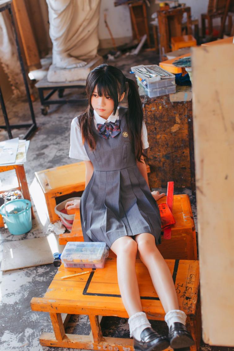 桜桃喵 画室少女 - 图片4
