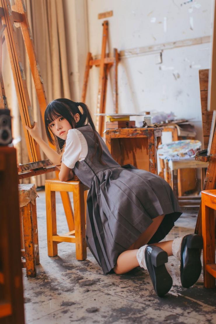 桜桃喵 画室少女 - 图片7