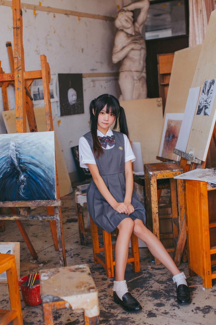 桜桃喵 画室少女 - 图片2