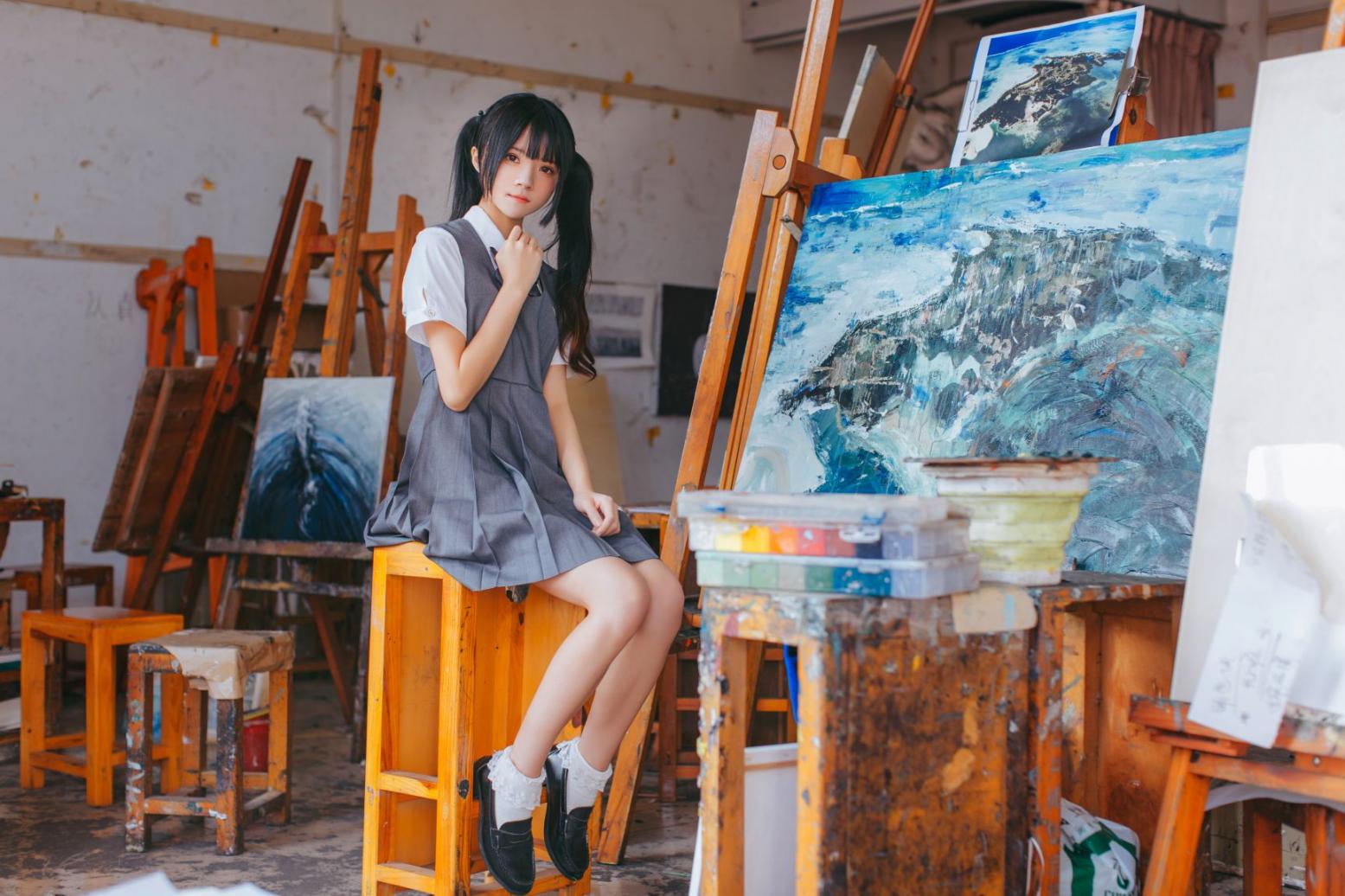 桜桃喵 画室少女