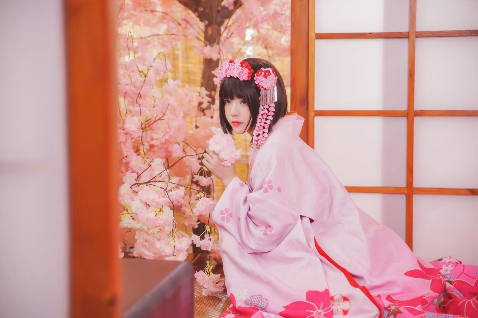 萝莉风COS 桜桃喵 – 加藤惠系列之和服 - 图片8
