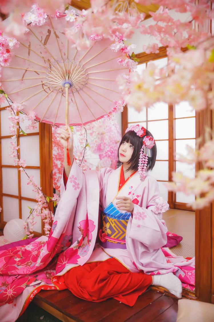 萝莉风COS 桜桃喵 – 加藤惠系列之和服 - 图片2
