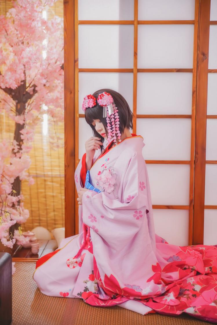 萝莉风COS 桜桃喵 – 加藤惠系列之和服 - 图片5
