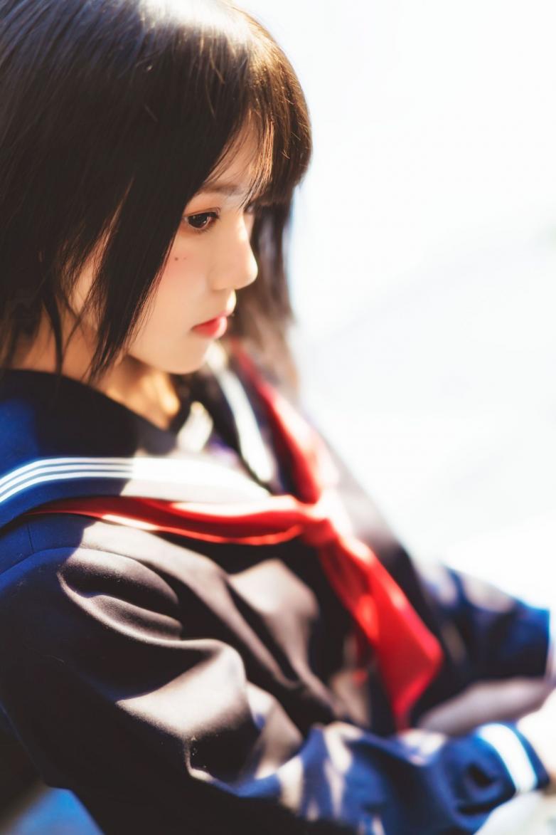 桜桃喵 黑色水手服 - 图片2