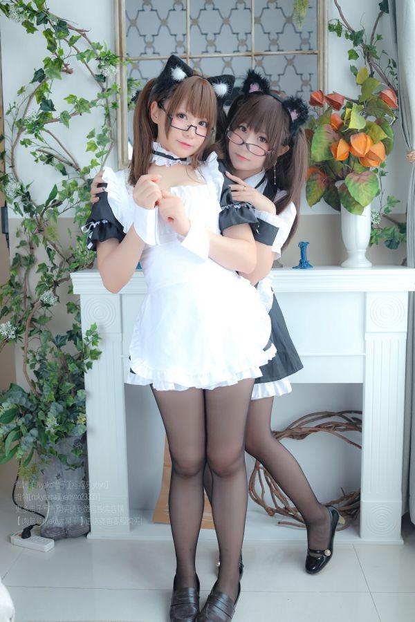 微博红人@软妹摇摇乐&喵子 双人女仆 [130P3V611MB] - 图片6