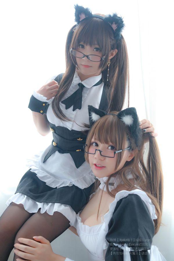 微博红人@软妹摇摇乐&喵子 双人女仆 [130P3V611MB] - 图片8
