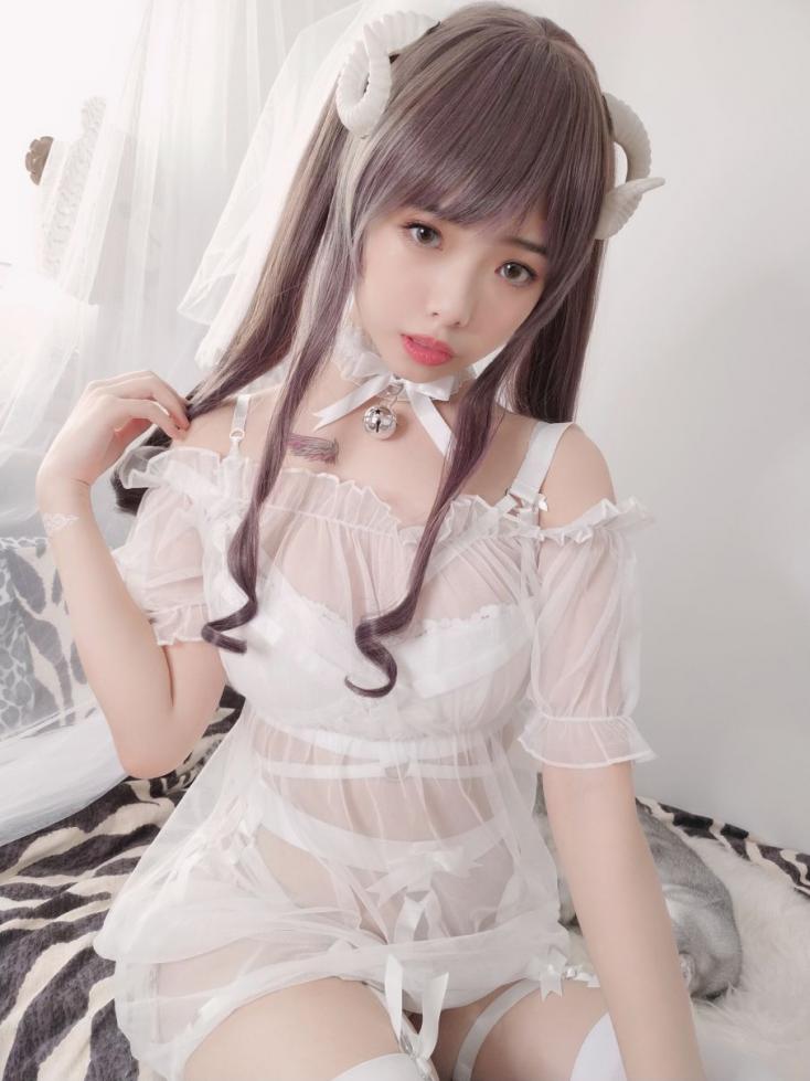 微博红人Coser@雯妹不讲道理 绵羊白色绑带 - 图片3