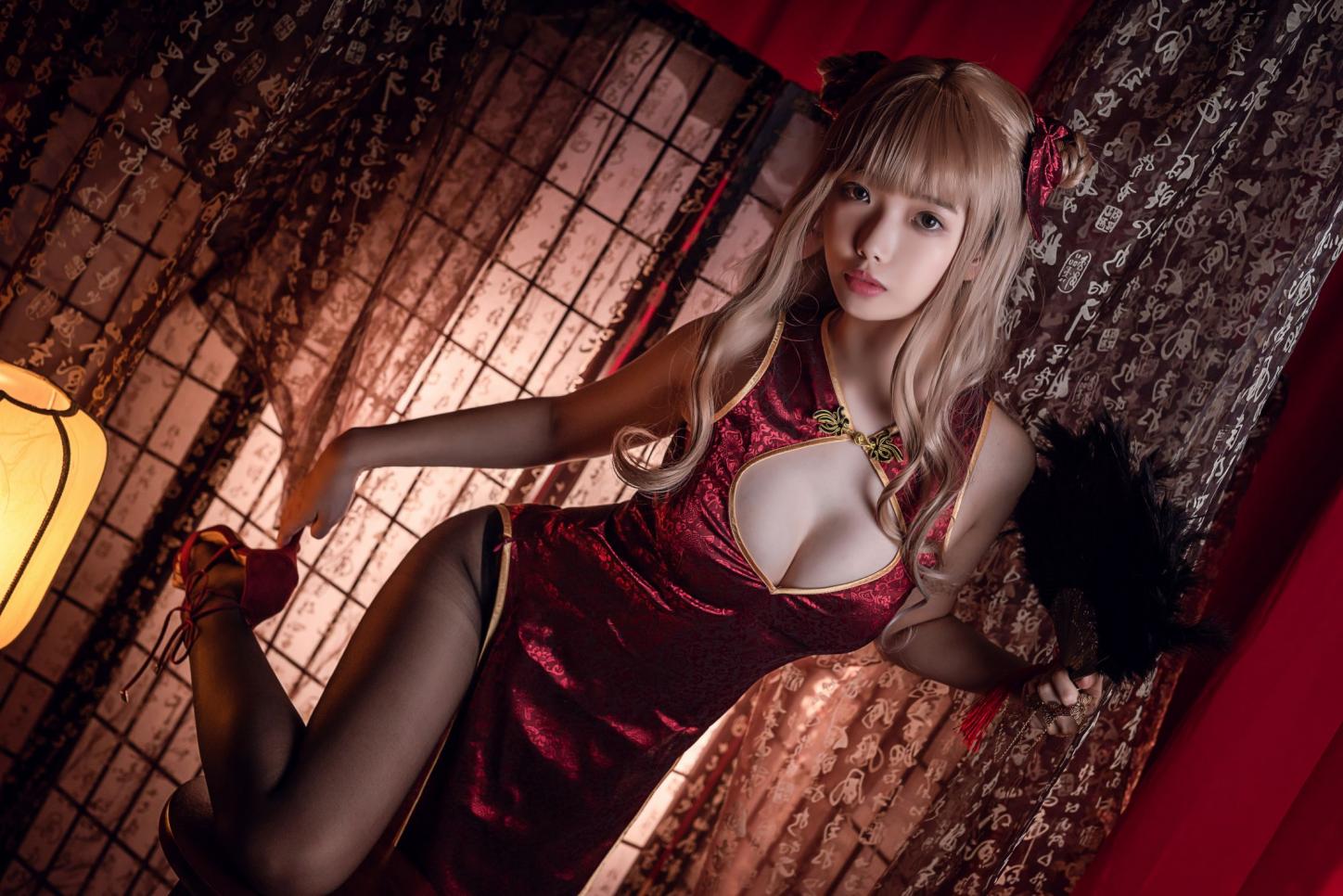 微博红人Coser@雯妹不讲道理 黑丝T-back - 图片6