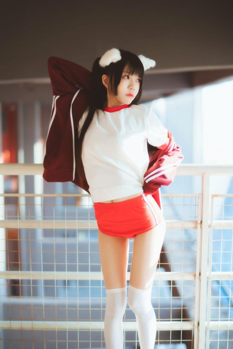 人气动漫Coser@桜桃喵 - 红色体操服 [44P538MB] - 图片5