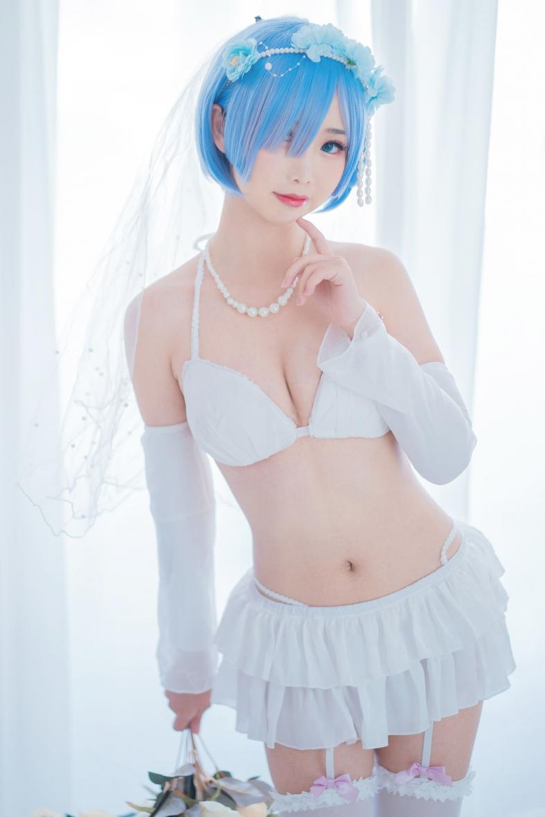 人气动漫Coser@面饼仙儿 - 花嫁蕾姆 [28P186MB] - 图片4
