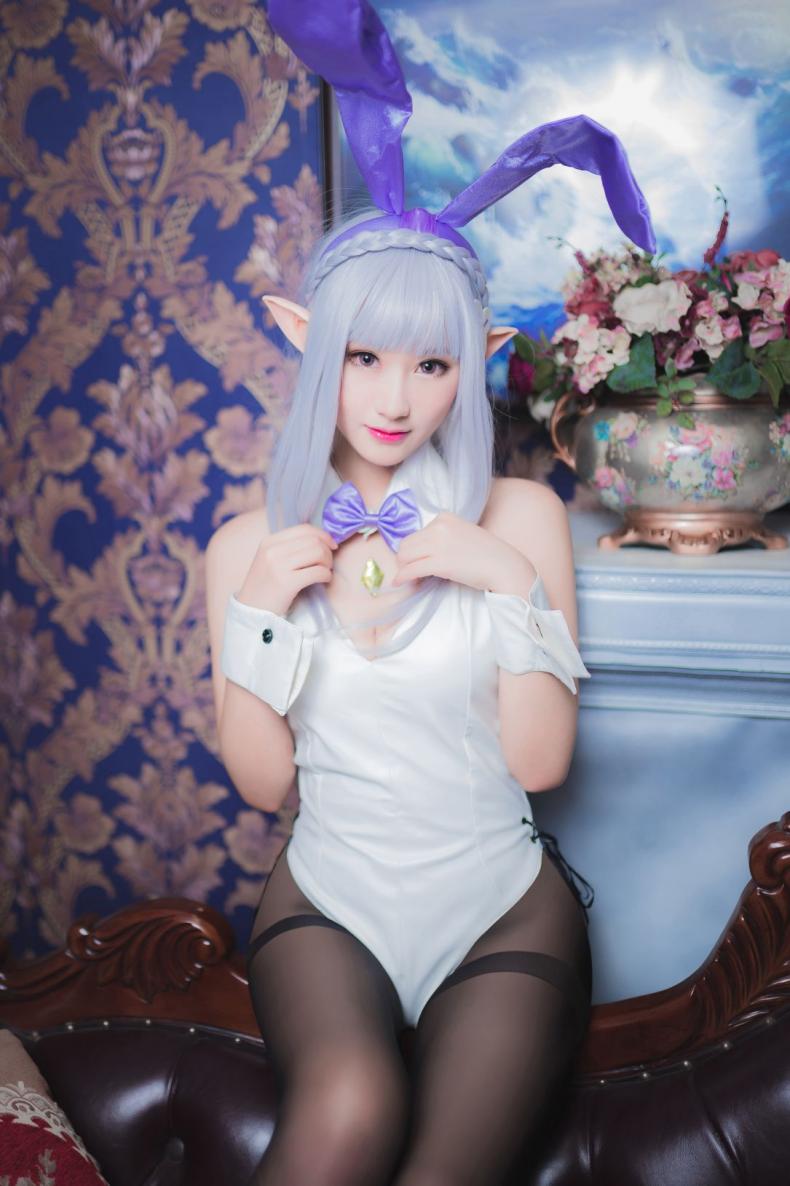 人气动漫Coser@沫小舞 – 艾米莉亚兔女郎 [18P133MB] - 图片8