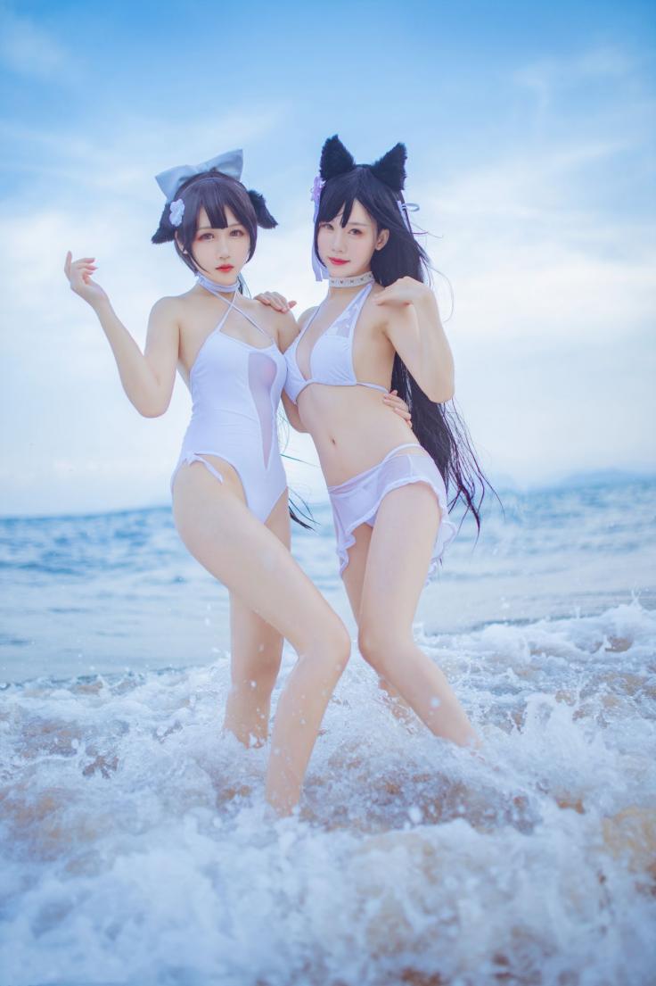 抖娘-利世 抖娘×不呆猫 獒犬海边泳装 [41P326MB] - 图片6