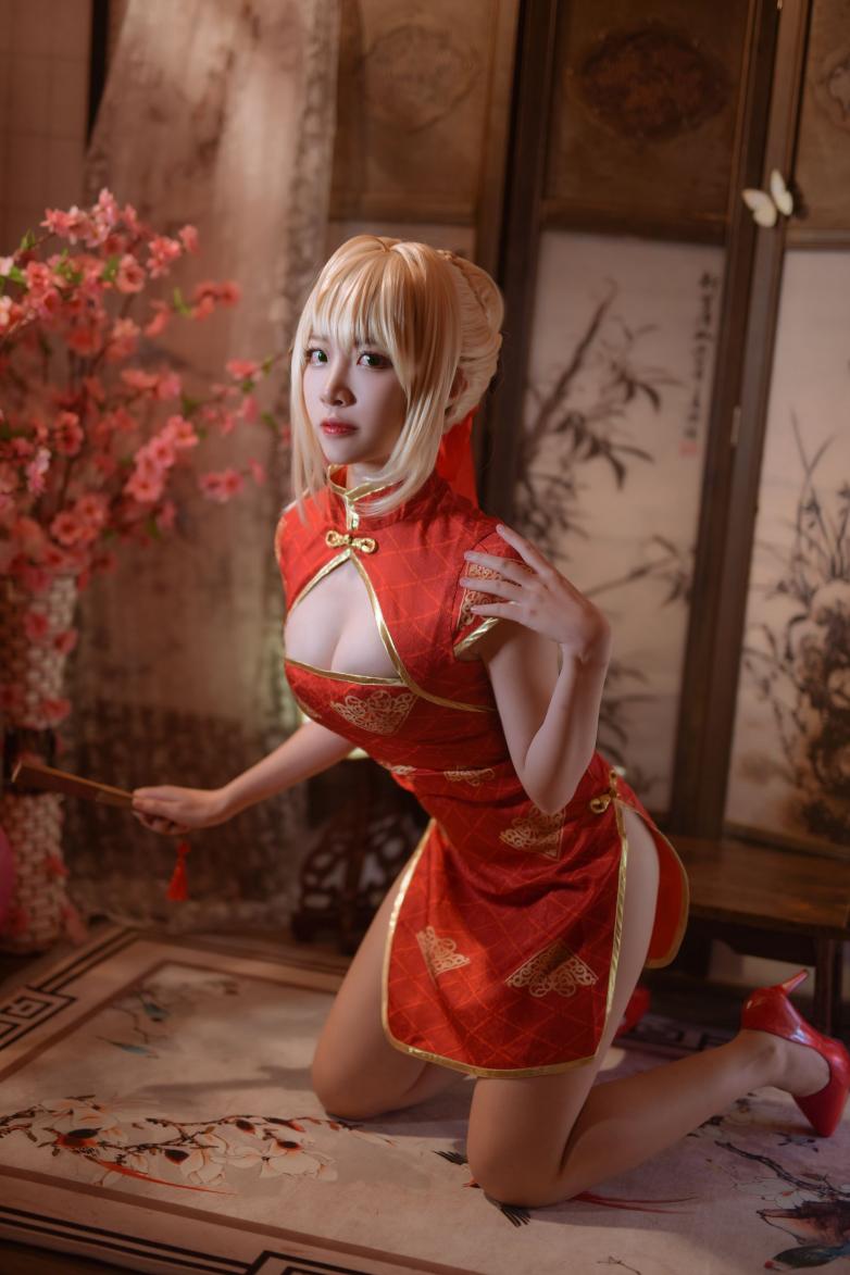 人气Coser动漫博主@二佐Nisa Fate尼禄旗袍 [20P207MB] - 图片2