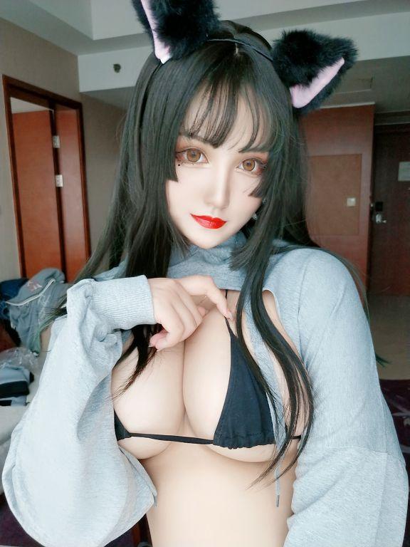 人气coser@夏鸽鸽不想起床 猫耳 白+黑 [49P8V172MB] - 图片5