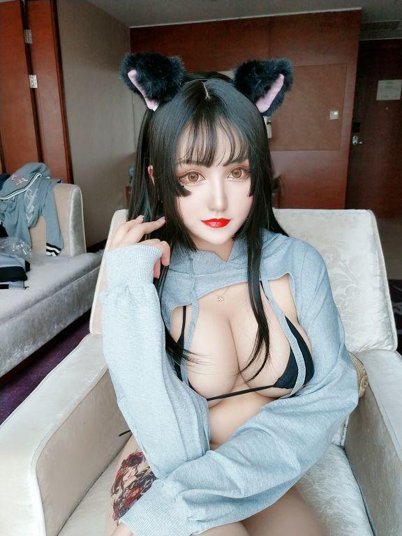 人气coser@夏鸽鸽不想起床 猫耳 白+黑 [49P8V172MB] - 图片3
