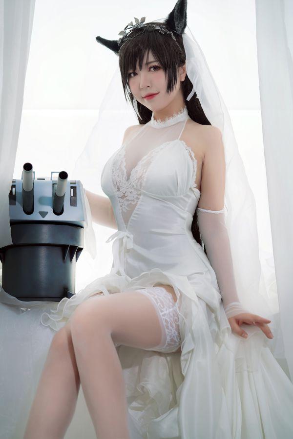 微博人气Coser@半半子 爱宕花嫁 [30P1V162MB] - 图片3