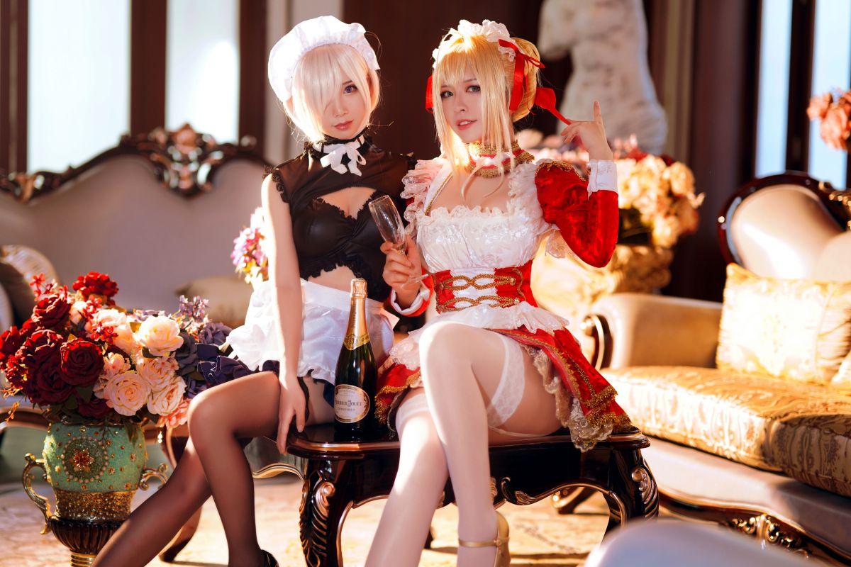 微博人气Coser@半半子X面饼仙儿 Claudius x Kyrielight Maid [22P224MB] - 图片3