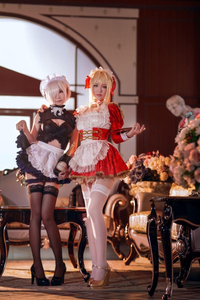 微博人气Coser@半半子X面饼仙儿 Claudius x Kyrielight Maid [22P224MB] - 图片5