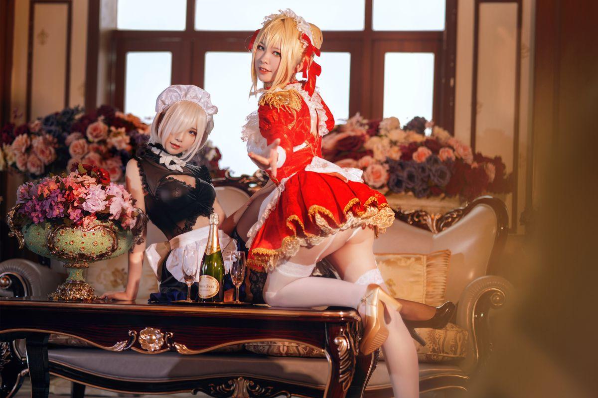 微博人气Coser@半半子X面饼仙儿 Claudius x Kyrielight Maid [22P224MB]