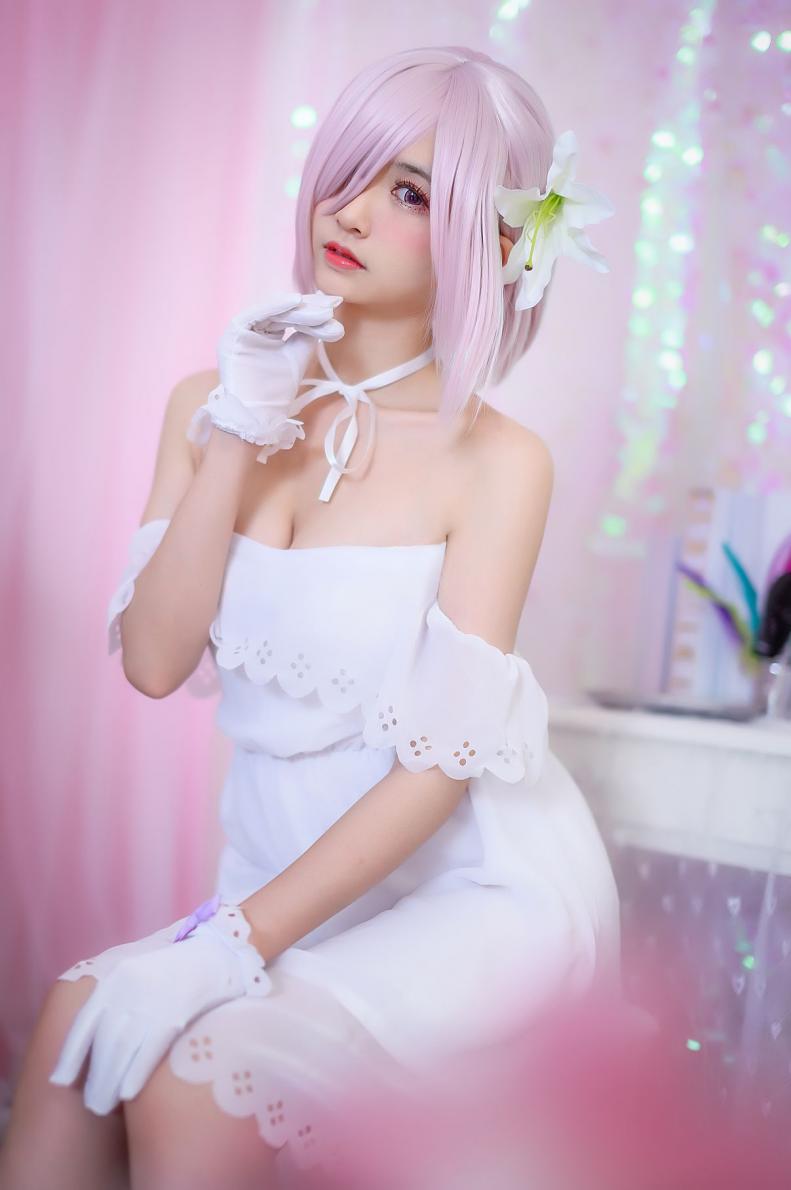 人气动漫Coser@鳗鱼菲儿 玛修白裙 [12P169MB] - 图片4