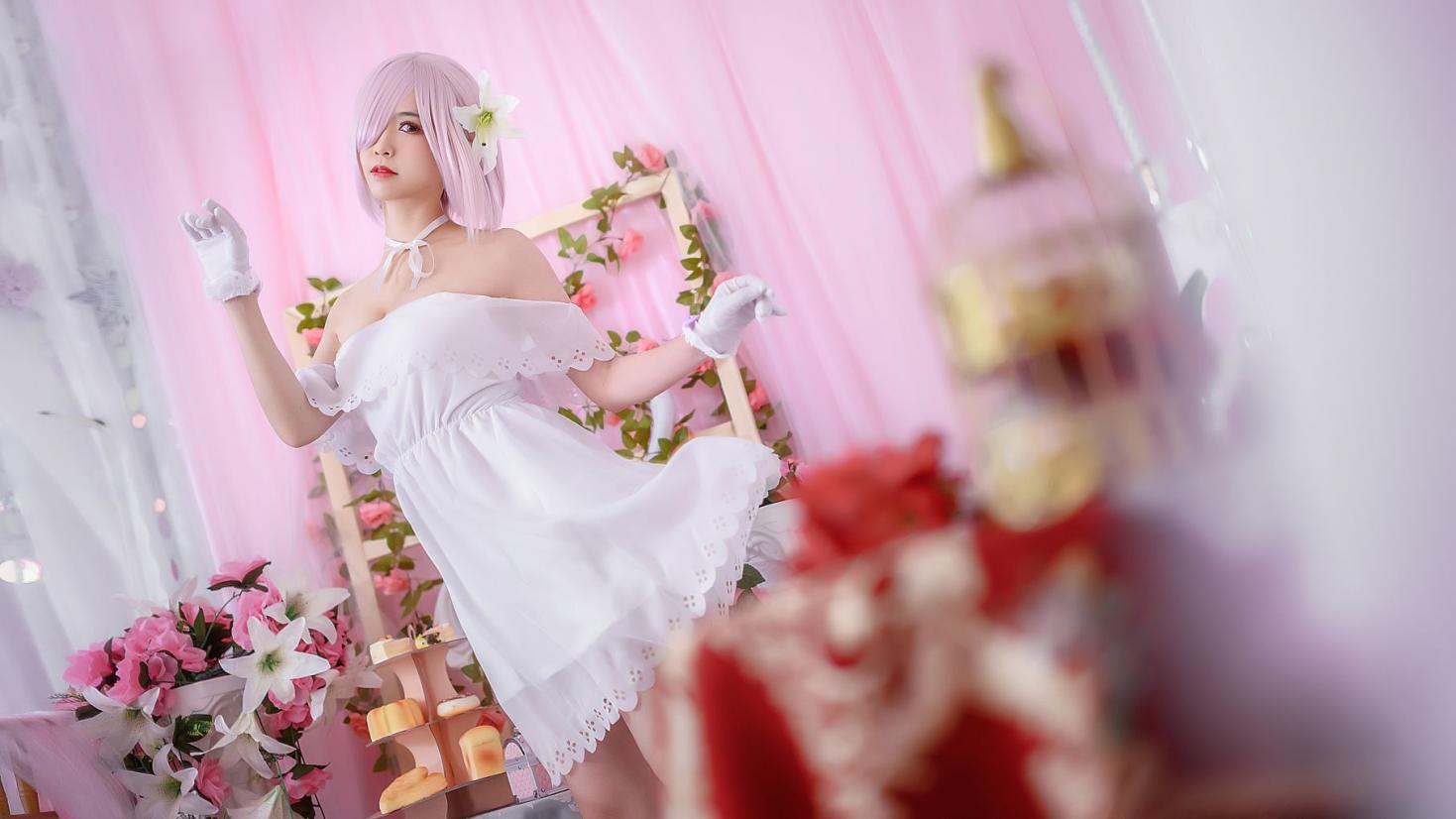 人气动漫Coser@鳗鱼菲儿 玛修白裙 [12P169MB] - 图片5