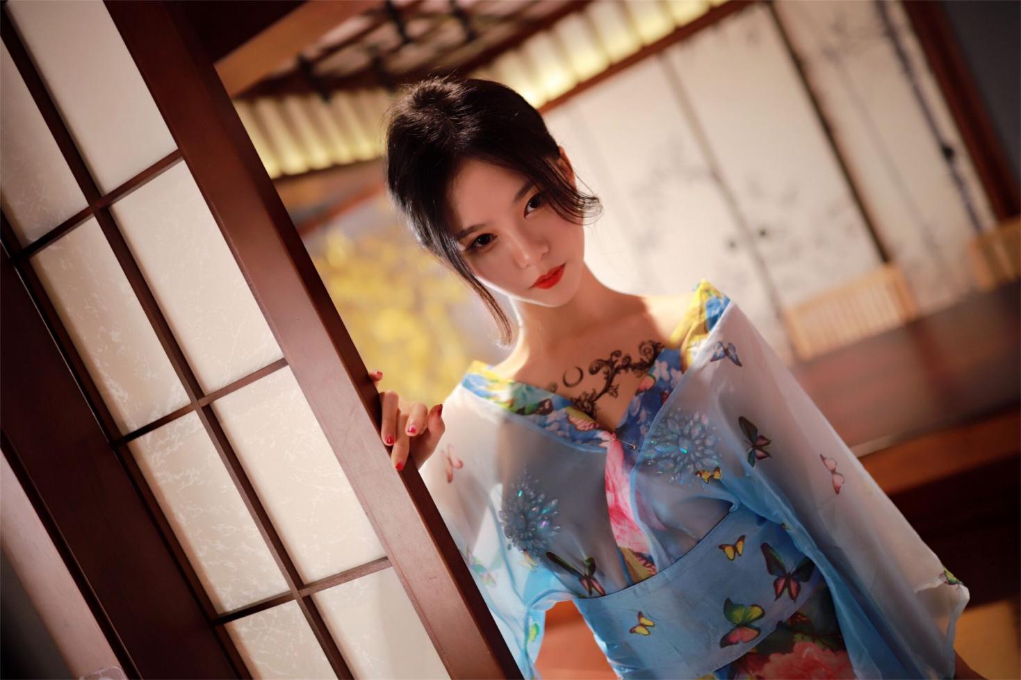 微博人气Coser@抖娘-利世-水蓝和服 [30P81MB] - 图片8
