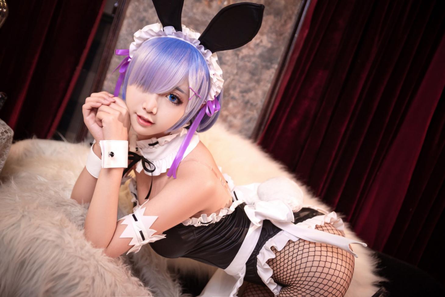 人气动漫Coser@面饼仙儿 网袜蕾姆 [27P328MB] - 图片3