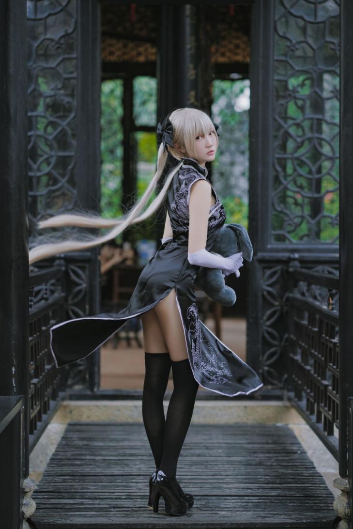 动漫Coser@瓜希酱 穹妹 黑旗袍 [14P78MB] - 图片8