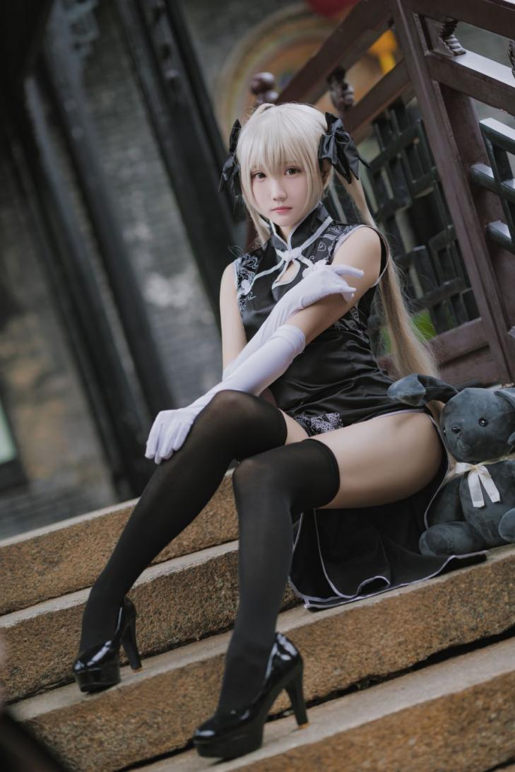 动漫Coser@瓜希酱 穹妹 黑旗袍 [14P78MB] - 图片4