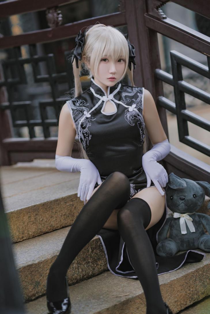 动漫Coser@瓜希酱 穹妹 黑旗袍 [14P78MB] - 图片5