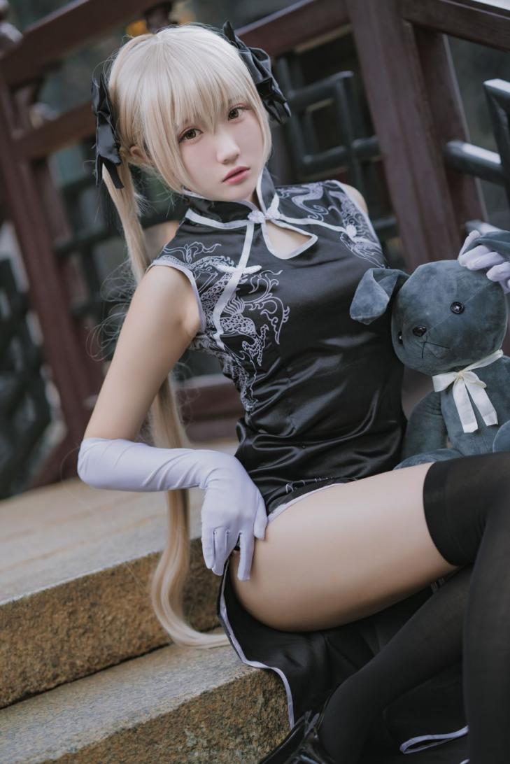 动漫Coser@瓜希酱 穹妹 黑旗袍 [14P78MB] - 图片6