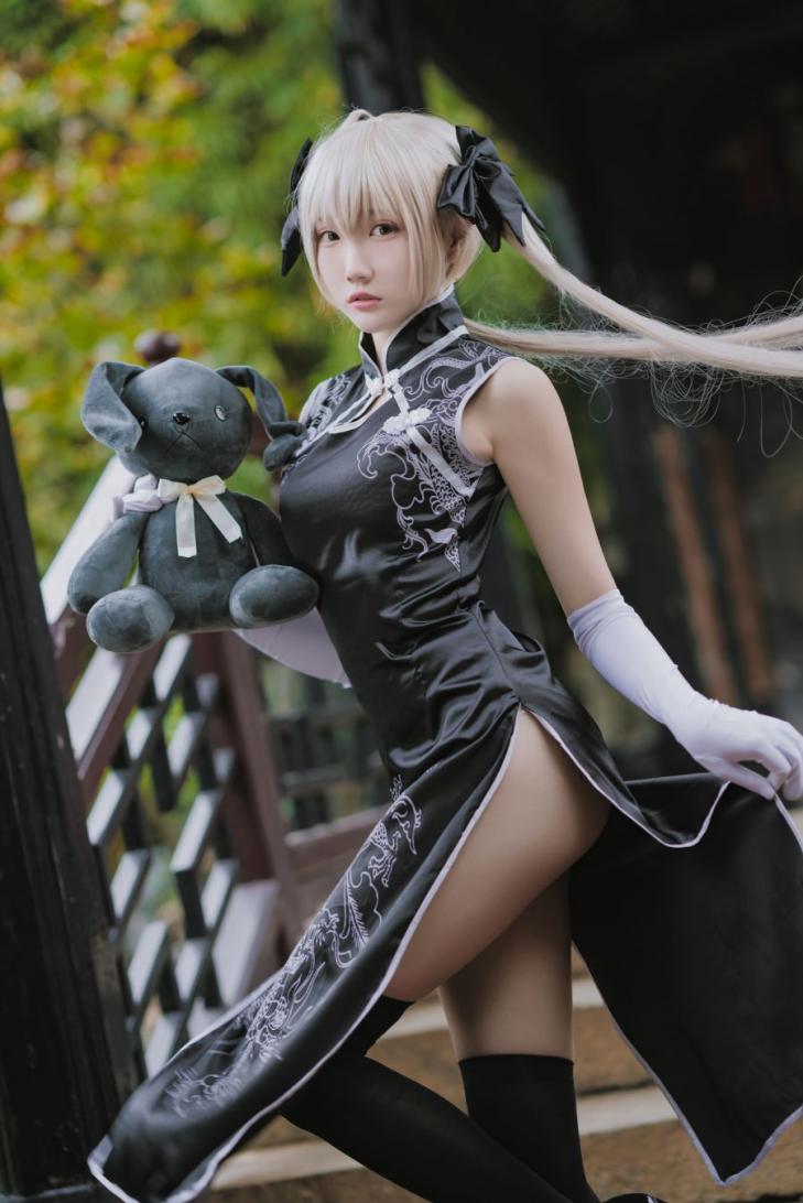 动漫Coser@瓜希酱 穹妹 黑旗袍 [14P78MB] - 图片3