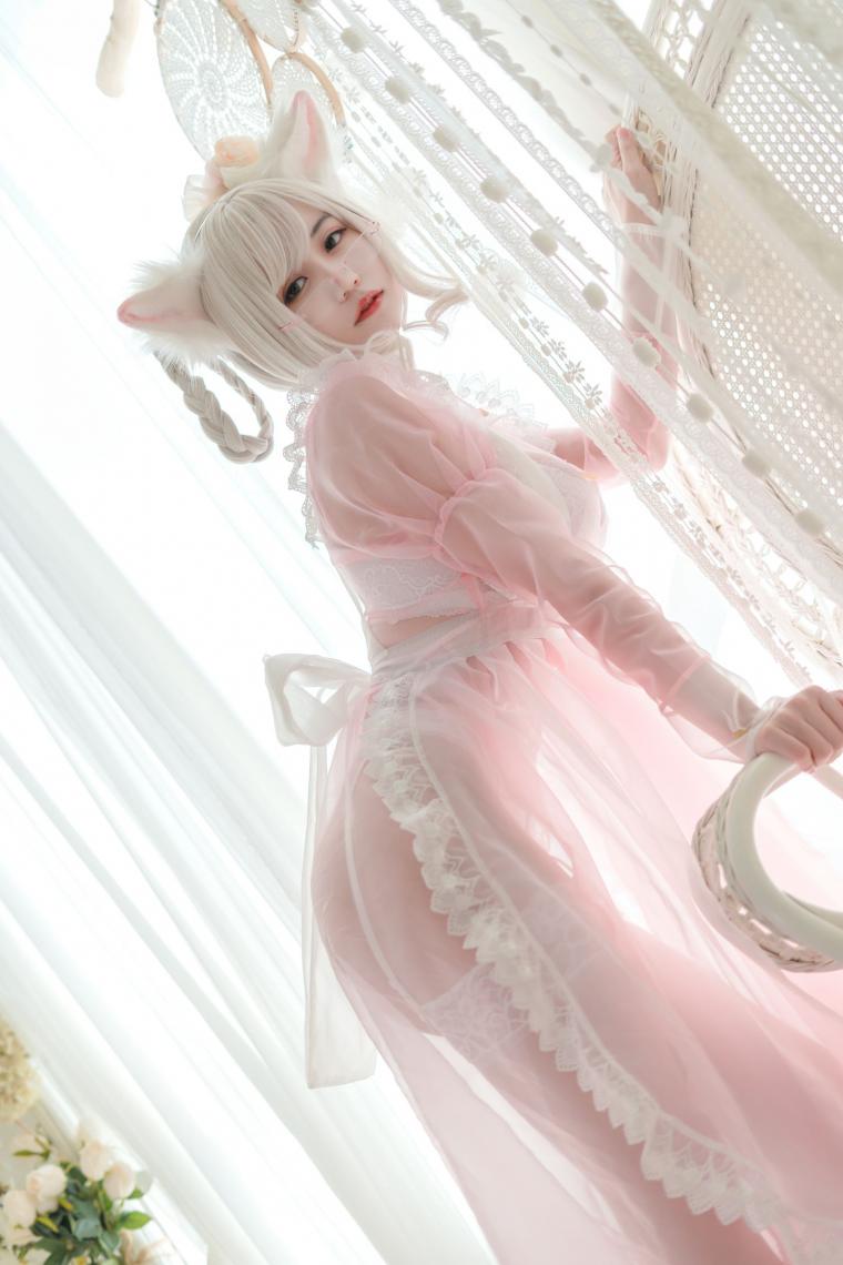 人气Coser@小仓千代 透明女仆粉色 [24P268MB] - 图片7