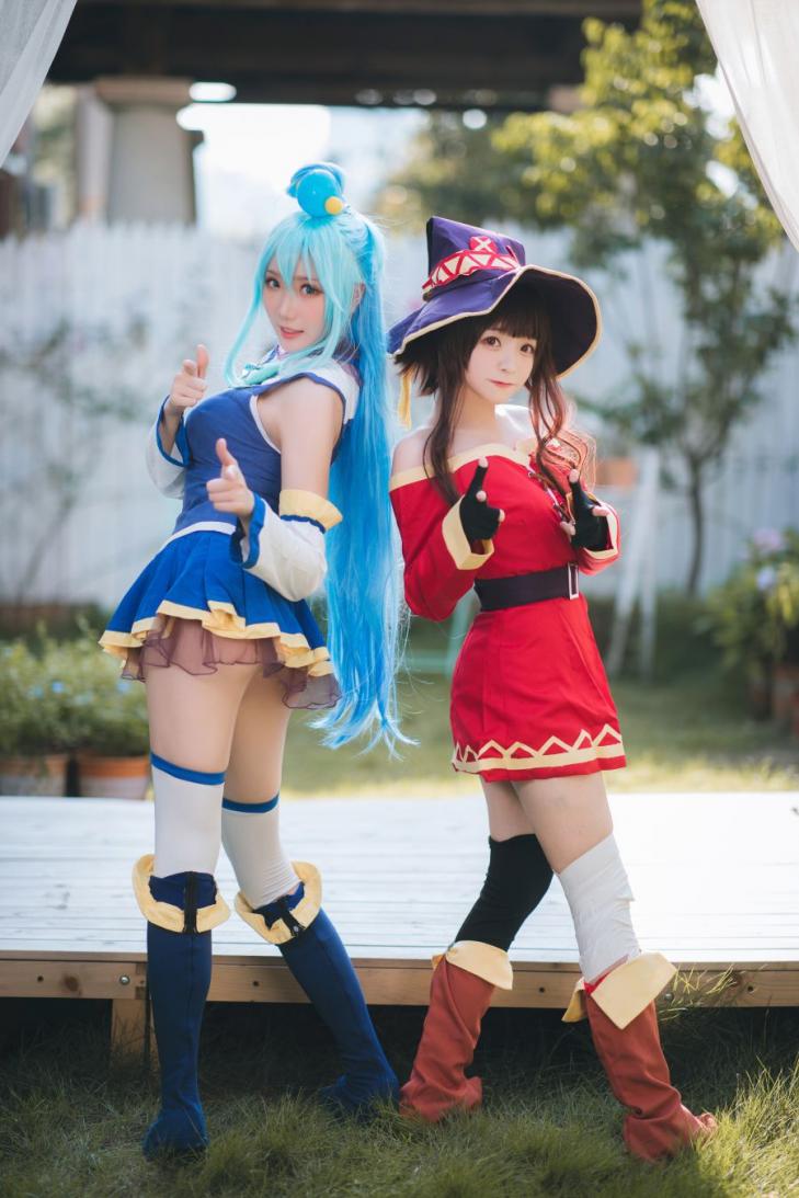 动漫Coser@瓜希酱 阿库娅单人+与惠惠双人 [18P115MB] - 图片8