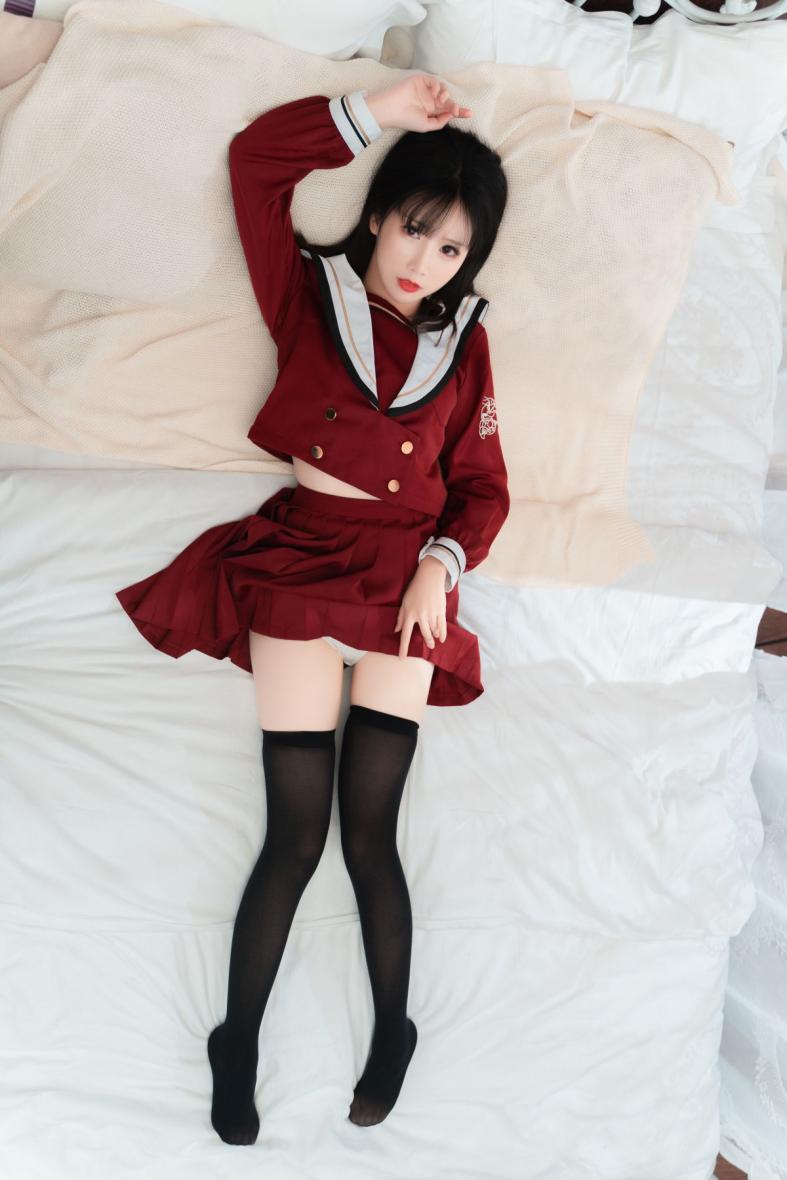 人气动漫Coser@面饼仙儿 红色JK [16P128MB] - 图片4