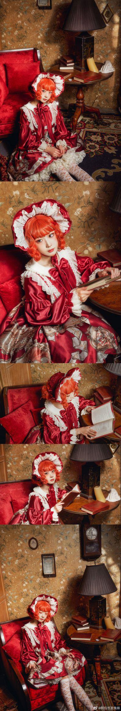 动漫博主@阿包也是兔娘 lolita红裙2 [28P358MB] - 图片3