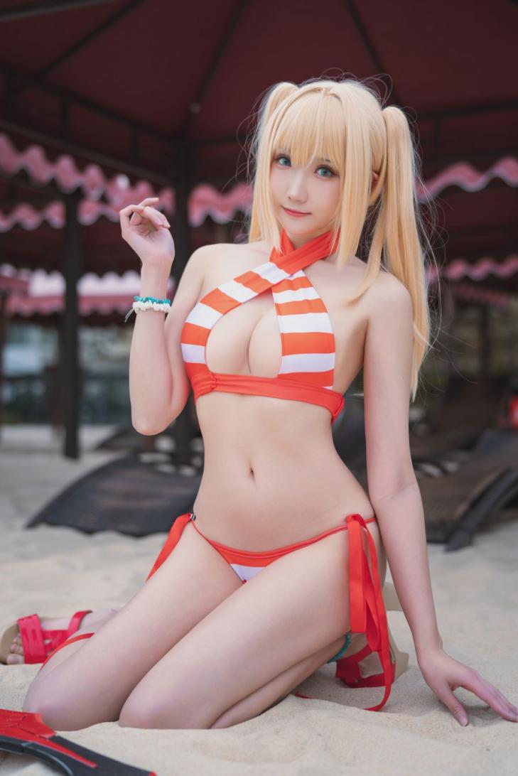 动漫Coser@瓜希酱 尼禄水着 [20P91MB] - 图片2