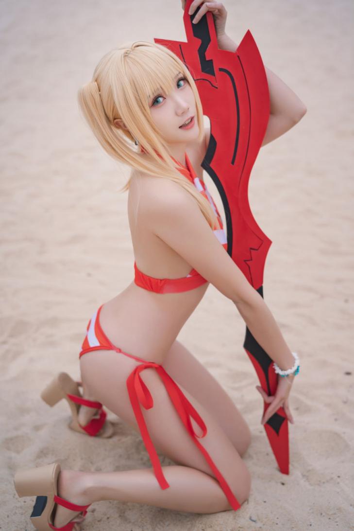 动漫Coser@瓜希酱 尼禄水着 [20P91MB] - 图片6