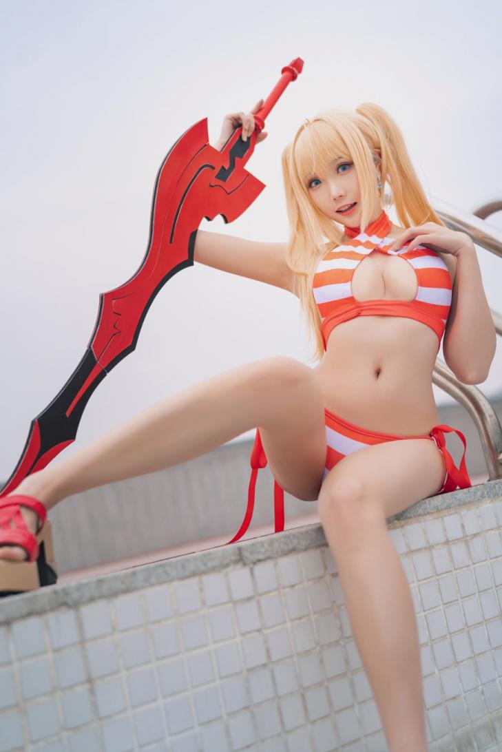 动漫Coser@瓜希酱 尼禄水着 [20P91MB] - 图片4