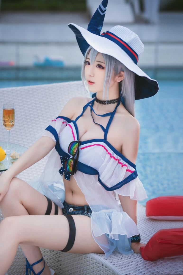 动漫博主@弥音音ww 明日方舟 斯卡蒂泳装 [24P316MB] - 图片3