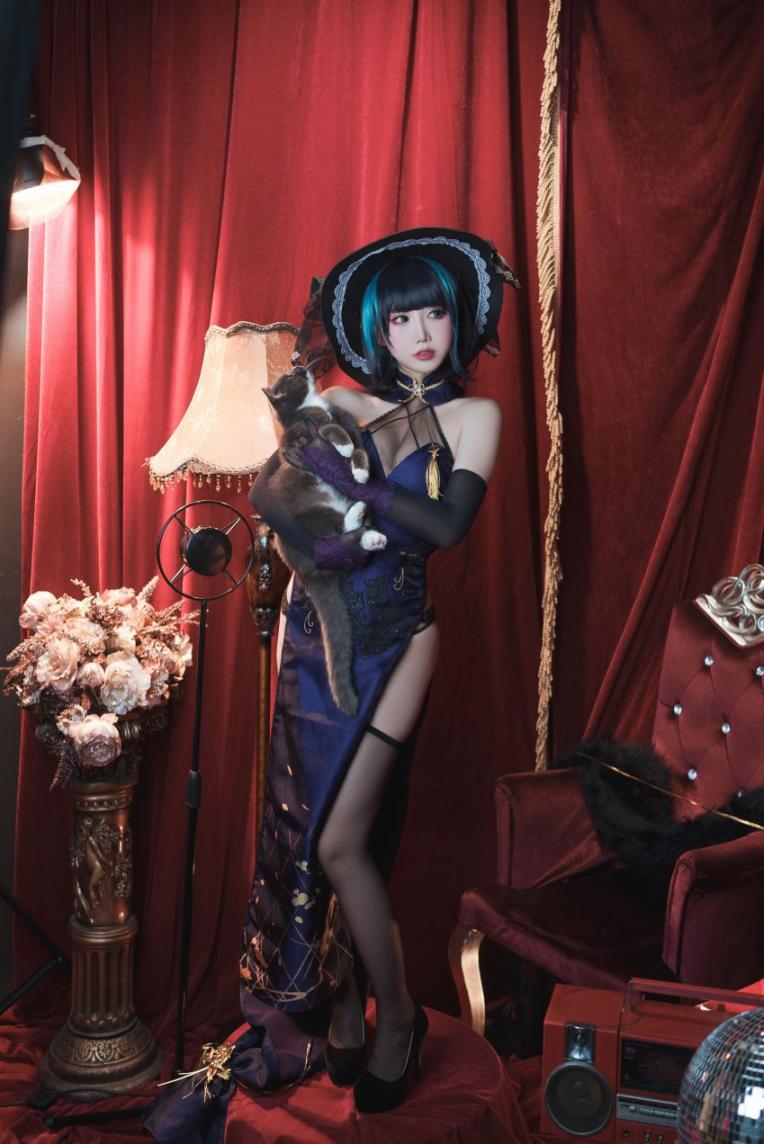 人气动漫Coser@面饼仙儿 柴郡旗袍 [21P1V790MB] - 图片6