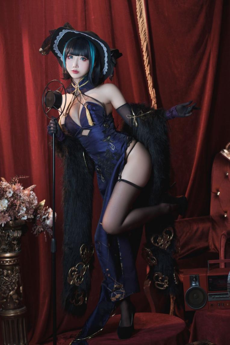 人气动漫Coser@面饼仙儿 柴郡旗袍 [21P1V790MB] - 图片2