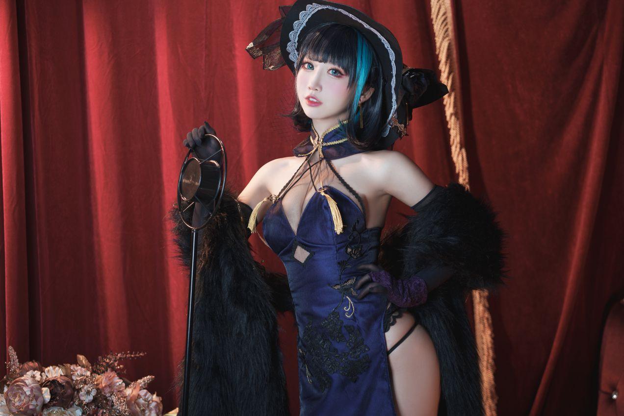 人气动漫Coser@面饼仙儿 柴郡旗袍 [21P1V790MB] - 图片5