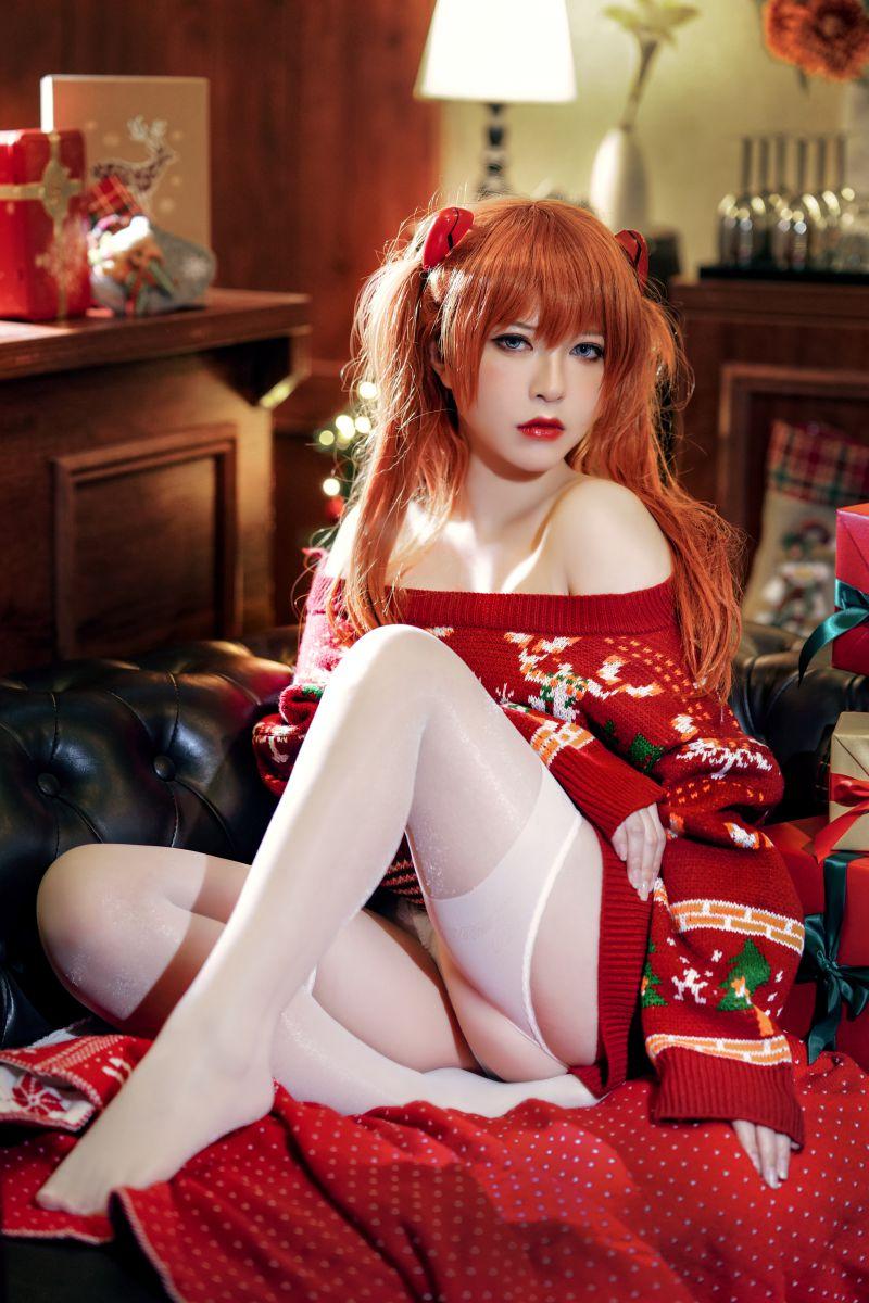 微博人气Coser@半半子 式波 ASUKA Christmas [40P153MB]