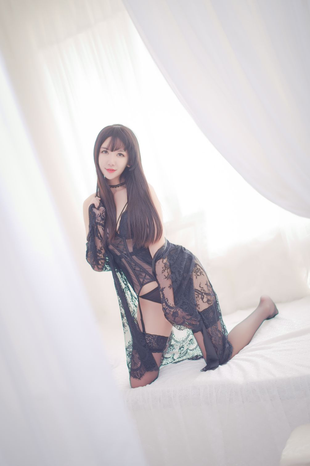 [源纱希喵喵喵] - 黑色内衣 罩衫 [129 MB] - 图片2