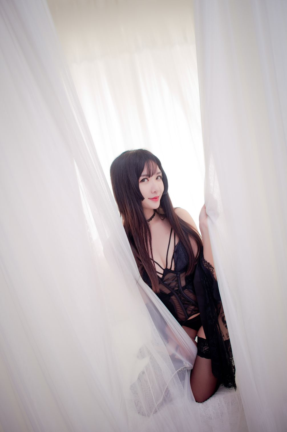 [源纱希喵喵喵] - 黑色内衣 罩衫 [129 MB] - 图片5