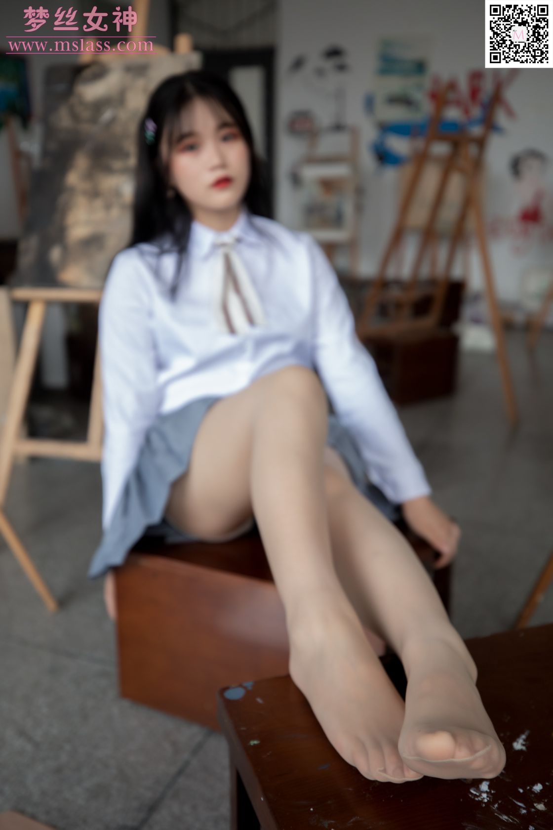 [MSLASS梦丝女神] - 恬恬 画室乖乖女 [393 MB] - 图片4