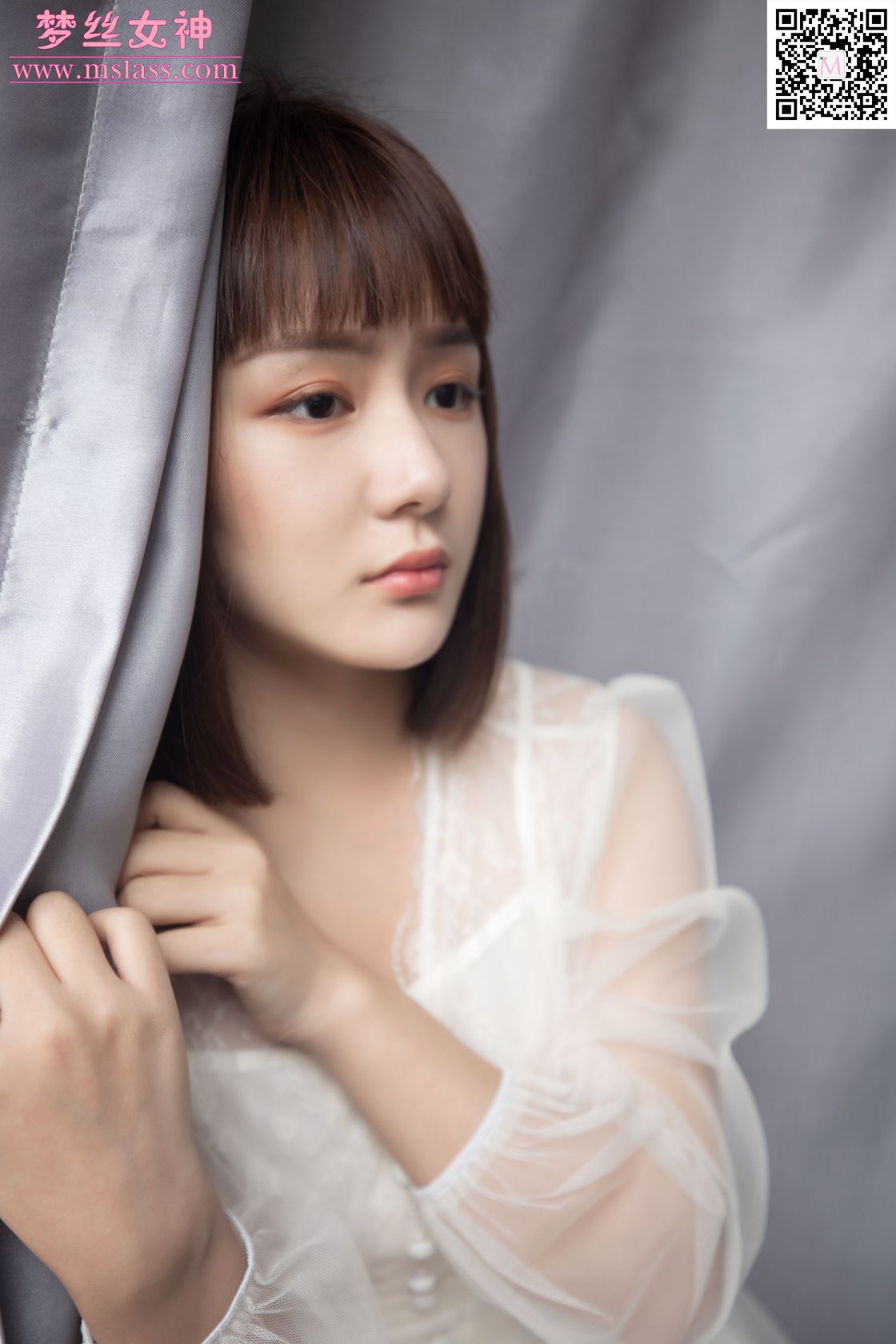 [MSLASS梦丝女神] - 莎莎 透明白纱裙 [598 MB]
