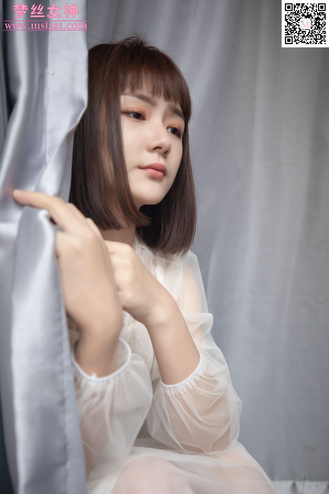 [MSLASS梦丝女神] - 莎莎 透明白纱裙 [598 MB] - 图片2