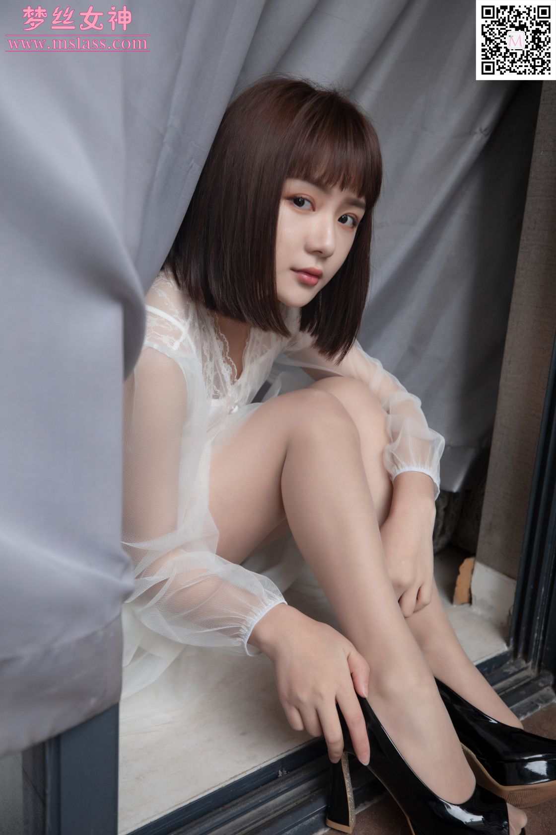 [MSLASS梦丝女神] - 莎莎 透明白纱裙 [598 MB] - 图片4